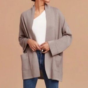 Aritzia Wilfred Duster Grey Copernic Oversized Cardigan Silk & Cashmere M